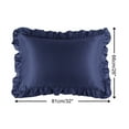 thumbnail image 4 of PiccoCasa 2Pcs Satin Pillowcases Ruffled Pillow Shams, Standard Navy, 4 of 8