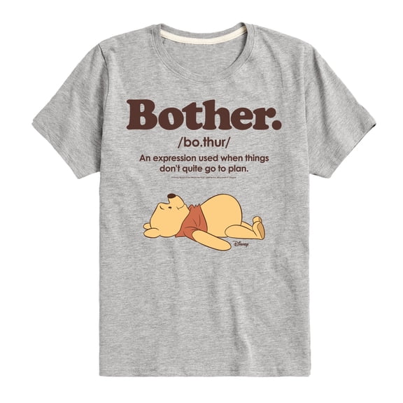 Winnie the Pooh - Bother Definition - Youth Boys Short Sleeve Graphic T-Shirt