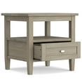 thumbnail image 3 of Simpli Home Warm Shaker Solid Wood 20 inch Wide Transitional End Table in Distressed Grey, 3 of 12