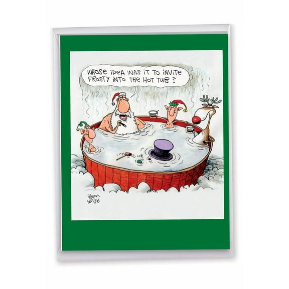 1 Jumbo Funny Holiday Christmas Greeting Card (8.5 x 11 Inch) - invite Frosty Merry Christmas J1539XSG-US