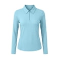 thumbnail image 6 of Long Sleeve Workout Tops for Women Solid Color UPF 50+ Half Zip Collared Sun Protection Shirts Lightweights Running Tops, 6 of 6
