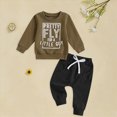 thumbnail image 2 of HCNTES Baby Boy Winter Clothes Toddler Kids Baby Boy Fall Outfits 3M 6M 12M 18M 24M 1T 2T 3T Casual pretty fly for a little guy Letter Print Long Sleeve Hoodie Tops Pants Winter Clothes Sets, 2 of 5