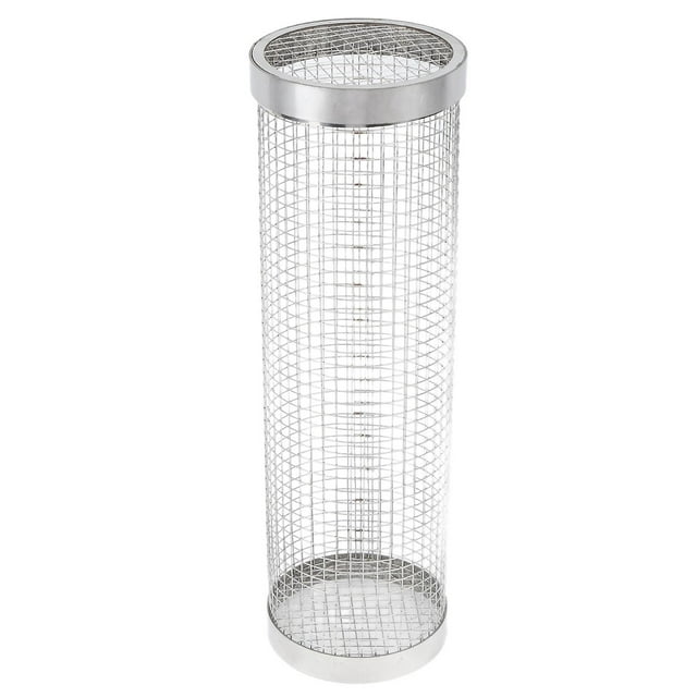 Barbecue Grilling Basket Cylinder Shaped Mesh Wire 304 Stainless Steel Rolling BBQ Grill Tool L(11.7 X 3.6in)