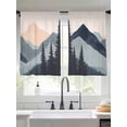 thumbnail image 2 of Mountain Forest Sheer Curtains 54 Inch Length 2 Panels Set for Living Room/Bedroom, Nature Tree Scenery Watercolor Pink Blue Curtain Sheers Drapes Rod Pocket Curtains Window Treatment Set 52''x54''x2, 2 of 7