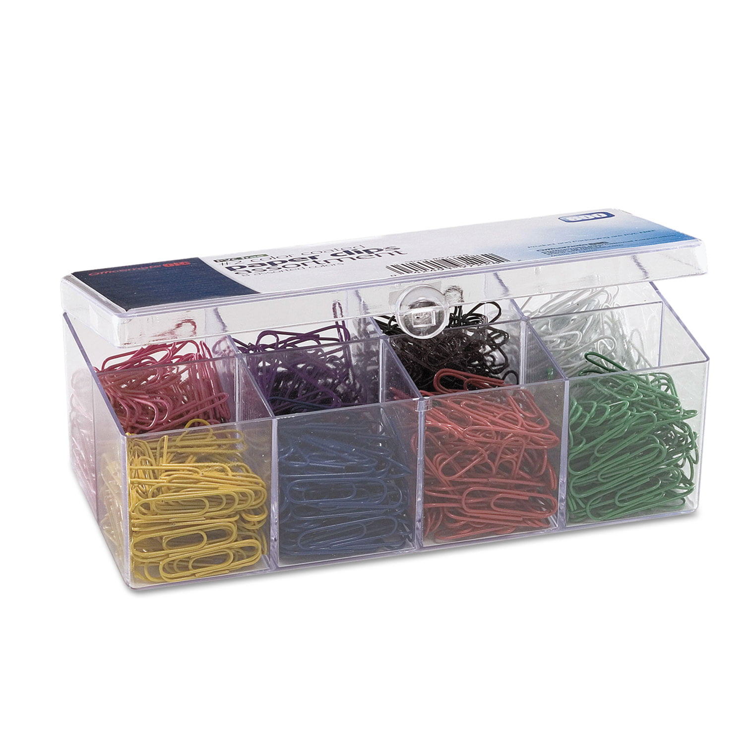 200 Clips Assorted Officemate PVC-Free Assorted Color Coated Giant Paper Clips 
