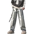 thumbnail image 2 of Y2K Jeans Vintage Estilo Hip Hop Pantalones De Mezclilla Holgados Pantalones Rectos De Ajuste Holgado, 2 of 5