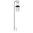 thumbnail image 3 of Evergreen 45"H 3 in 1 Solar Caged Bulb Lantern, Black- Fade and Weather Resistant Outdoor Decor for Homes, Yards and Gardens, 3 of 3