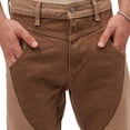 thumbnail image 3 of Jeans de mezclilla MCHK 8067. Cropped, Diseño bicolor, Color tabaco y arena. Para hombre, 3 of 5