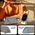 thumbnail image 4 of Dteck Magnetic Case for iPhone 14 Pro / iPhone 13 Pro,Shockproof TPU+PC Anti-Slip Compatible with Mag Safe Case Adjustable Kickstand Frosted Translucent Matte Phone Cover,Darkgray, 4 of 6
