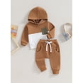 thumbnail image 3 of Liacowi Baby Boys Fall Outfits Long Sleeve Contrast Color Hoodie Pullvoer Top Elastic Waist Sweatpants 6M 12M 18M 2T 3T Infant Clothes 0-3T, 3 of 8