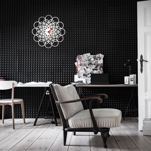 Ardeola - Rings White - 16 in Classic Traditional Modern Wall Clock