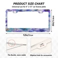 thumbnail image 2 of Aluminum License Plate Frame 2 Pack Car Exterior Accessory Car Tag Holder for Front Rear Plates Cars Decor Watercolor Blue-purple Flowers, 2 of 7