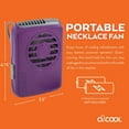 thumbnail image 4 of O2COOL 3.5 inch Deluxe Personal Battery Powered Necklace Fan for Cooling - Purple, 4 of 6