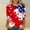 02Red, variant on Oversized July 4th Shirts American Flag Tshirts Independence Day Tops Woman Independence Day Printed Round Neck Short Sleeve 12Multicolor L