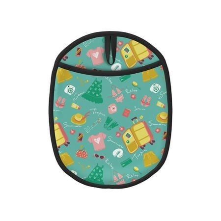 

Tebeau Happy Summer Print Silicone Pot Holders Multi-Purpose Hot Pads for Kitchen Trivets Potholders Oven Mitts for Baking Cooking Hot Dishes Pans Heat Resistant