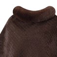 thumbnail image 5 of Fewfanhot Faux Fur Trim Herringbone Knit Poncho Cape, Pullover Warm Wrap Shrug Coat for Women Fall Winter, 5 of 5