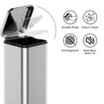 thumbnail image 3 of 8 Gallon Trash Can,30 Liter Stainless Steel Garbage Bin with Removable Inner Bucket, Square Step Recycling Bin with Soft-Close for Dining Room, Bathroom,Kitchen,Office, 3 of 7