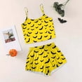 thumbnail image 2 of CAUYDY Women Pumpkin Print Pajama Set - Halloween Tank Top High Waist Shorts Loungewear Cute Sleepwear(Yellow,XXL), 2 of 8