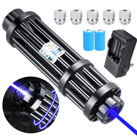 Kepeak Blue Laser Pointer Pen High Power 5mW Adjustable Focus Visible Beam for Outdoor and Presentation Use
