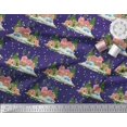 thumbnail image 2 of Soimoi Poly Georgette Fabric House,Snowfall & Tree Nature Print Fabric by The Yard 42 Inch Wide, 2 of 3