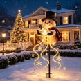 thumbnail image 5 of Clearance! Snowman Magic Fountain - Flowing Snowflake LED Christmas Garden Light, Solar Christmas Yard Stake with Cascading LED Strands, Snowman Outdoor Garden Decor, 5 of 7