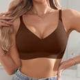 thumbnail image 2 of Tisuna Push Up Bra For Women Solid Color Standard Straps Wireless Bralette Soft Casual Female Sport Underwear Brassiere Brown, 2 of 7