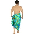 thumbnail image 2 of HAPPY BAY Men's Swim Trunk Bathing Suit Sarong Pareo Beach Wrap One Size Ocean, Floral Hibiscus Palm Tree Summer Vacation Aloha, 2 of 4
