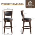 26" Counter Height Barstools High Back Swivel Stools with Black Faux