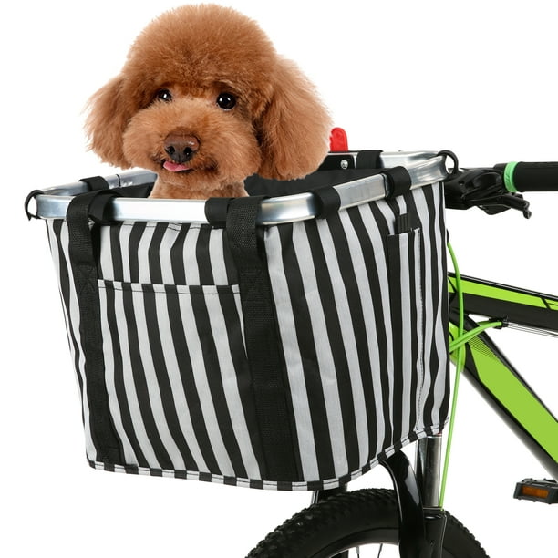 Collapsible Bike Basket Flower Printed Small Pet Cat Dog Carrier