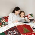 thumbnail image 5 of Manfei Cartoon Father Christmas Queen Comforter Set,Merry Xmas Bedding Sets,Patchwork Geometric Plaid Bedding Comforter Set For Teens,Microfiber Bedroom Decor Reversible,3pcs, 5 of 8