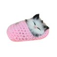 thumbnail image 1 of Realistic Sleeping Plush Cat Furry Cat With Sound Creative Animals Decor Gifts, 1 of 2