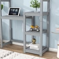 thumbnail image 4 of House-Shaped Kids Writing Desk with Bookshelf, Toy Storage & Shelves, Grey, 4 of 5