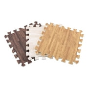HURRISE 9pcs 30*30cm Imitation Wood Soft Foam Exercise Floor Mats Gym Garage Home Kids Play Mats Pad
