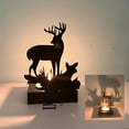 thumbnail image 2 of Olilia Rustic Brown Finished Metal Solo Buck Deer in Forest Silhouette Ambient Light  Lamp Lodge Decor, 2 of 9