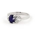 thumbnail image 3 of Galaxy Gold 14k White Gold Ring with Genuine Diamonds and Natural Oval-shaped Sapphire - Size 8.5, 3 of 6