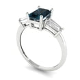 thumbnail image 2 of 1.5 ctw 3 Stone Anniversary Ring for Women | Emerald Cut Natural London Blue Topaz | Hyperallergenic Solid 18K White Gold, 2 of 5