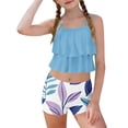 thumbnail image 2 of ATOGUTA Girls Two Piece Tankini Swimsuit Summer Ruffle Swimwear Two Piece Boyshort Tankini Kids Swimsuit Size 6-15, Multicolor, 2 of 6