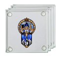 thumbnail image 1 of Prince Anime Fighting Powerful Men Cartoon Parody Design - Square Glass Coaster, Set of 4, 1 of 4