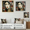 thumbnail image 4 of Designart "Cubism Portrait Inspired by Pablo Picasso III" Fashion Framed Wall Art - Glam Black Woman Abstract Hallway Framed Wall Art Decor, 4 of 6