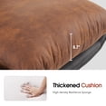 thumbnail image 5 of MCombo Accent Chair with Ottoman, Leathaire Fabric Armless Chair, Upholstered Leisure Chairs for Bedroom Living Room LW951(Saddle), 5 of 9