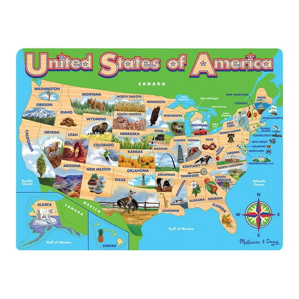 Melissa Doug Usa Map Jigsaw Puzzle Melissa & Doug - Usa Map Wooden Jigsaw Puzzle - Jigsaw Puzzle - Walmart.com