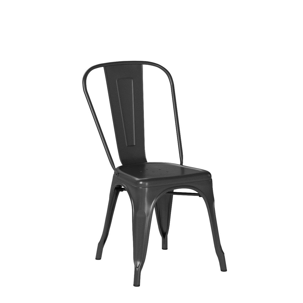 NiamVelo Metal Dining Chairs Set of 2, Indoor/Outdoor Patio Chairs, 18 Inch Stackable Chairs for Kitchen, Restaurant Dining Room ,Café , Bistro Patio （Black）