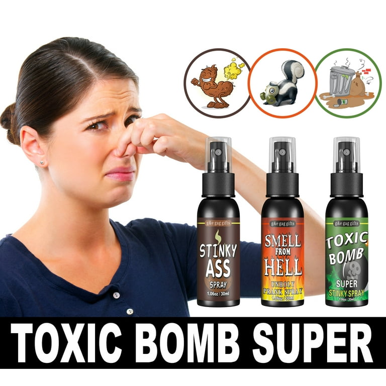 Nasty Smelling 3 Pack - Stinky Ass Fart Spray - Toxic Bomb - Smell from  Hell Funny Prank Toys