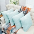 thumbnail image 2 of Home Soft Things Faux Fur Throw Pillow Cover 4 Piece Set-Spa Blue - 20" x 20", 2 of 9