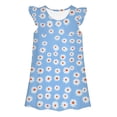 thumbnail image 7 of Girls Back to School Dress Flutter Sleeve Printed Casual Daily Dress for Kids 3 10Y, 7 of 7