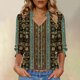 thumbnail image 1 of TaTaai 2026 Summer V Neck Quarter Sleeve Tunic Tops for Women Casual Loose Fit Print Tees Solid Color Stretchy Blouses Spring Daily Vacation Wear Gift, 1 of 6