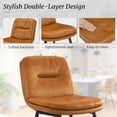 thumbnail image 4 of Dycanpo 24”H Bar Stools Set of 3, Double-Layer Upholstered, for Home Kitchen, Whiskey Brown, 4 of 7