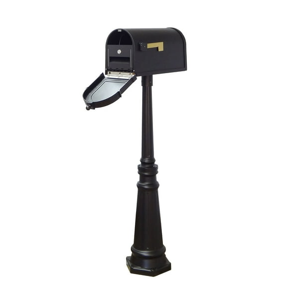 Berkshire Curbside Mailbox with Locking Insert and Tacoma Mailbox Post with Direct Burial Kit