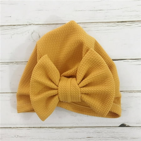 

Wolfast Promotion 0-6 Month Baby Cute Unisex Hat Solid Elastic Big Bow Design Hat