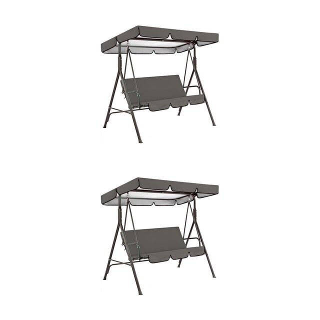 Advancent Cubierta de asiento para silla columpio, toldo impermeable para sombra de sol, Patio, exterior, jardín, Patio, porche, Gris 2piezas